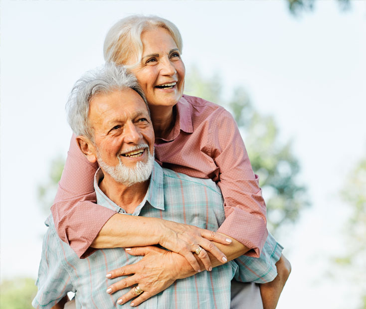 Happy elderly couple