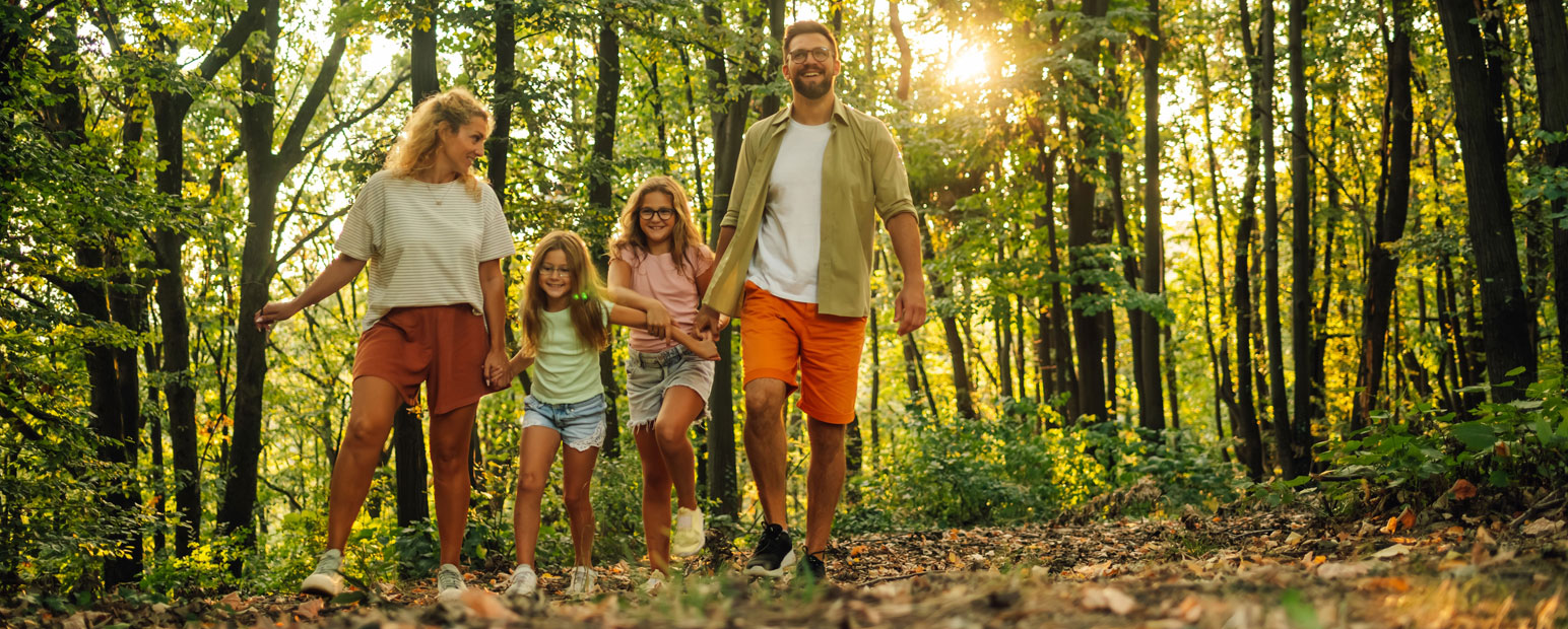 Family hiking